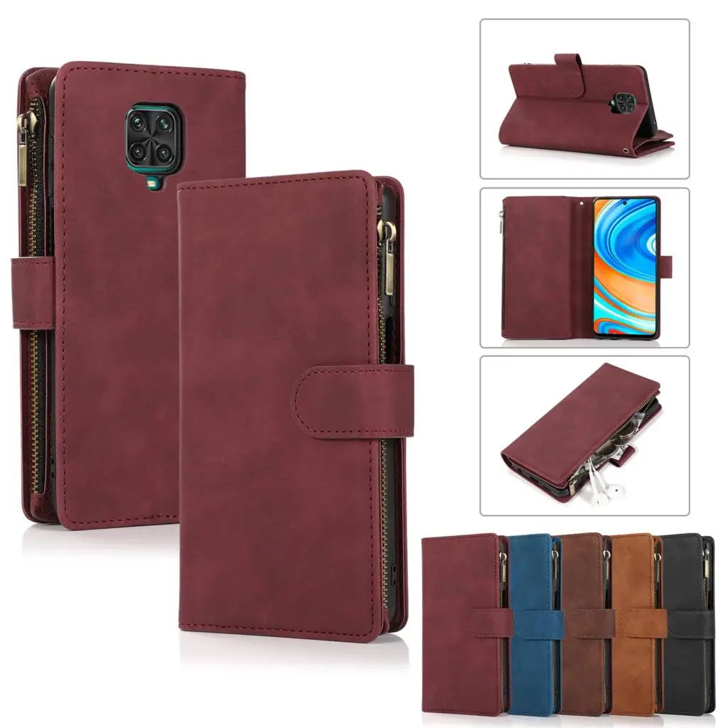 Luxury Flip Wallet Case for Xiaomi Redmi Note 10 9 9S 8 Pro 8T 7 Cover Cards Holder Coque for Redmi 9 9A 9C 8 8A 7A K30 Funda