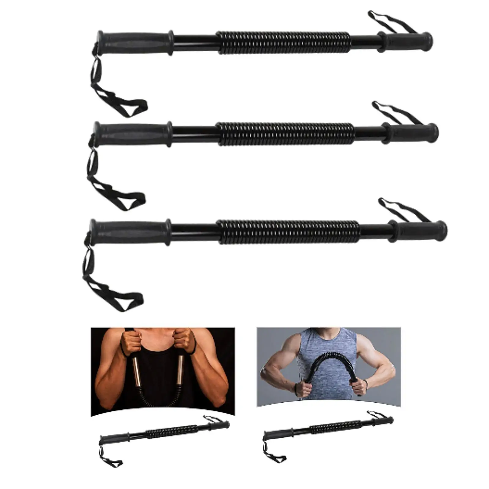 Power Twister Flex Bar Home Gym Chest Workout Bar for Shoulders Forearm Back