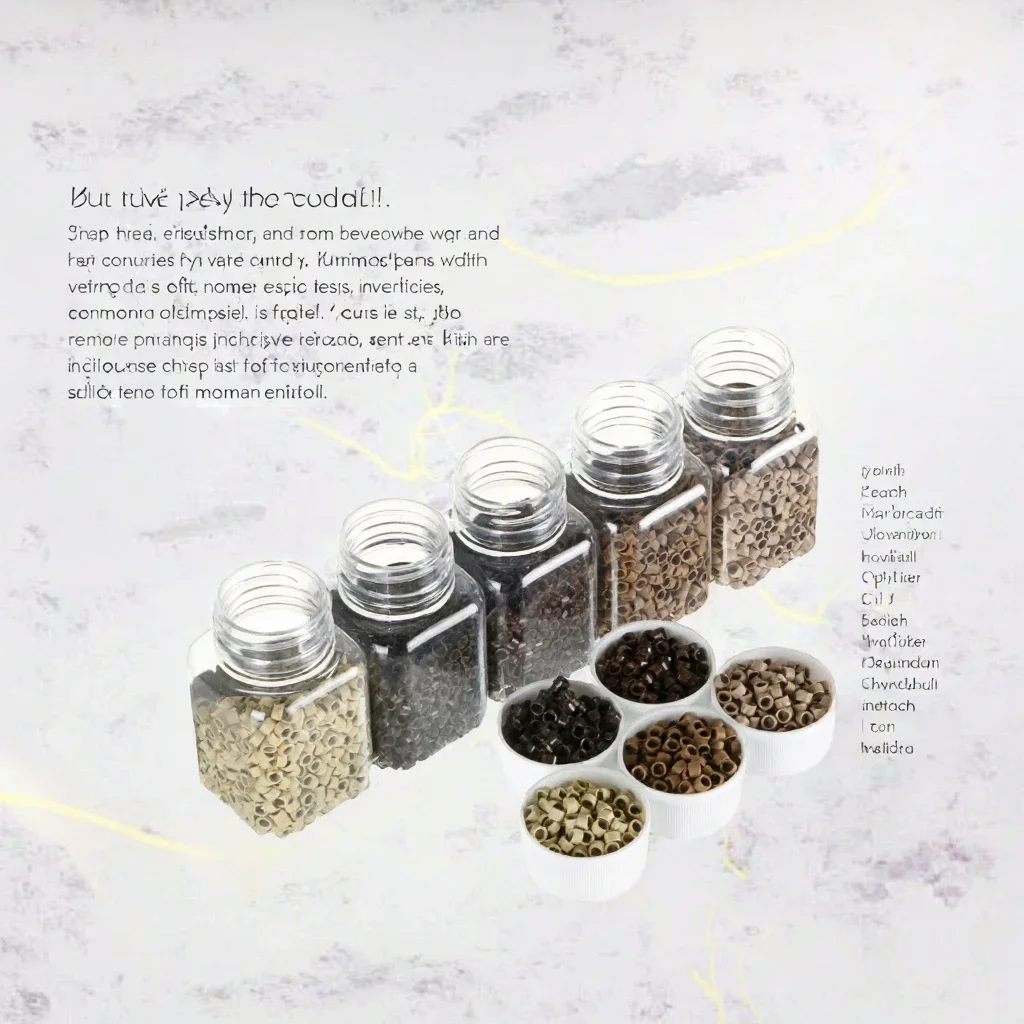 Wholesale 1000pcs/Bottle Micro Ring Beads 5*3*3mm Aluminium Silicone Lined Nano Hair Extensions Tool