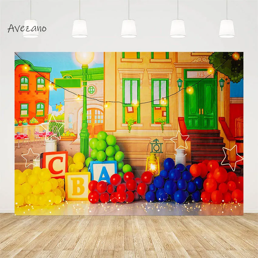 

Avezano Backdrop for Photography Back to School Kindergarten ABC Balloon Light Baby Kids Portrait Background Photo Studio Decor