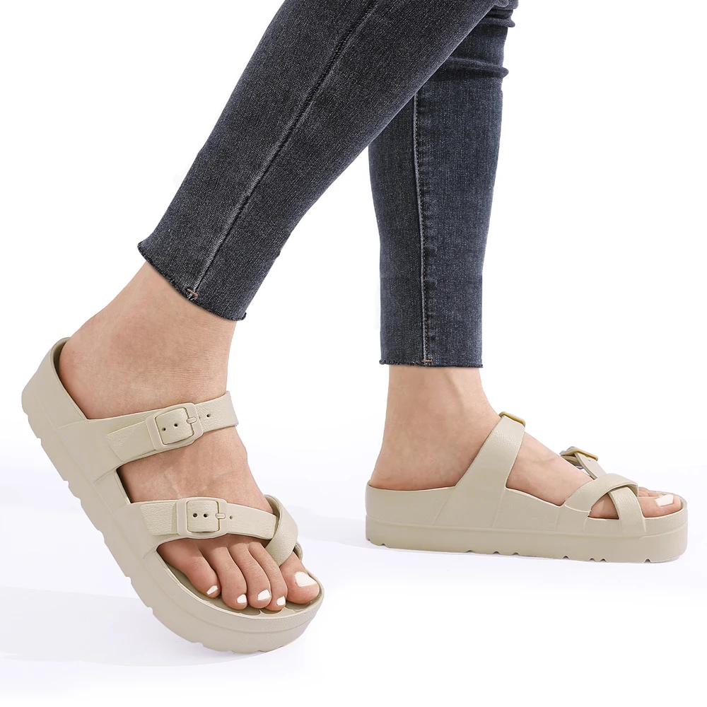 

Pallene Fashion Women's Clogs Sandals Platform Flip-flops Female Outdoor Beach Sandals with Arch Support EVA Soft Sole Home Shoe