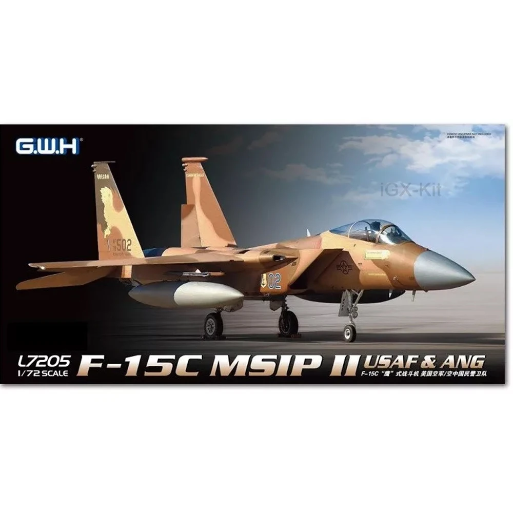 GWH L7205 1/72 Scale  US F15 F15C F-15C MSIP II Eagle Fighter Jet Aircraft Hobby Craft Toy Plastic Model Building Kit