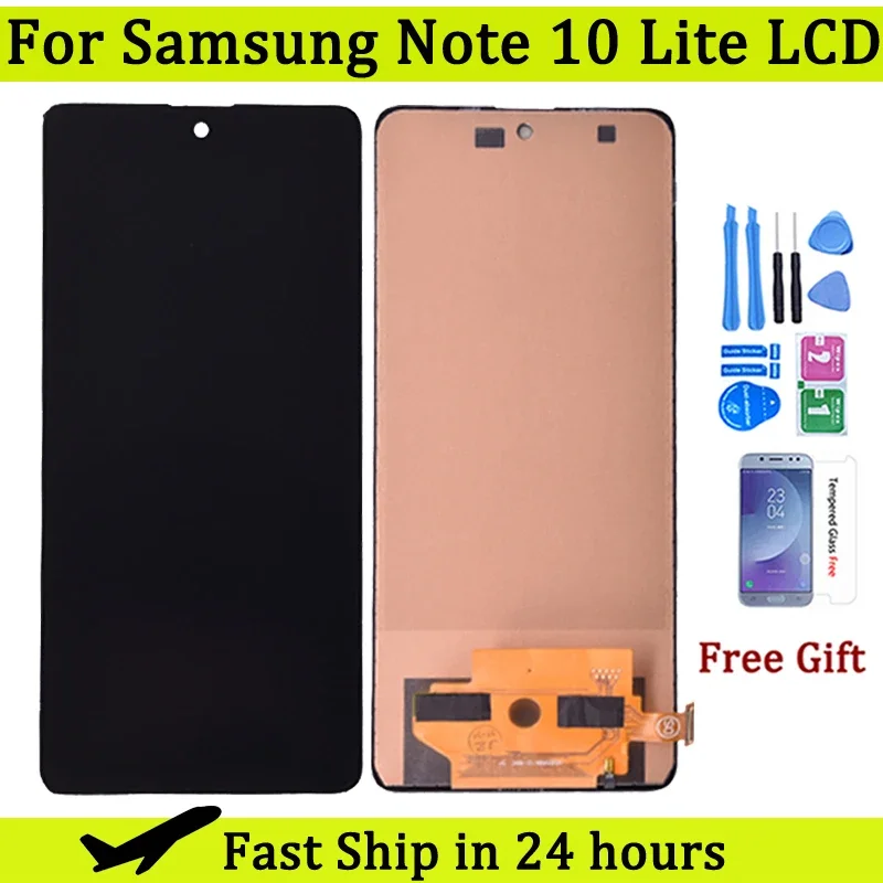 شاشة لسامسونج نوت 10 لايت LCD تعمل باللمس محول الأرقام لوحة الجمعية ل N770 N770F عرض استبدال أجزاء الهاتف