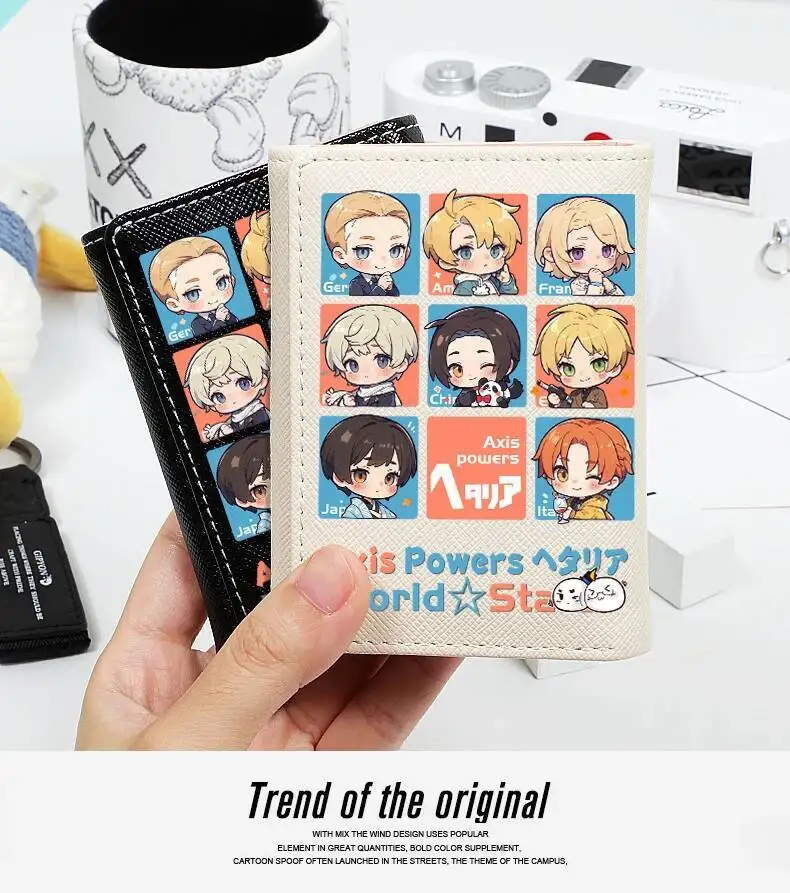 

Axis Power Hetalia APH Arthur Kirkland Student Triple Fold Girl ID Bag Card Holder Coin Purse Ladies Wallets Cartoon Bags