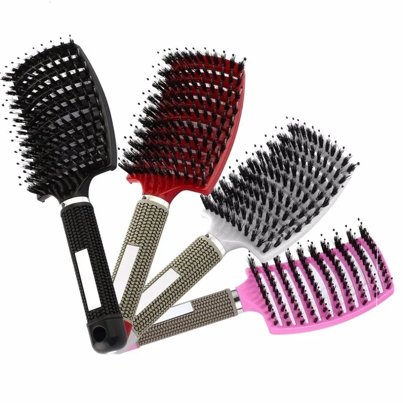 

Hair Scalp Massage Comb Hairbrush Women Wet Dry Curly Untangling Hair Brush Bristle Nylon Salon Hair Styling Tools Dropship