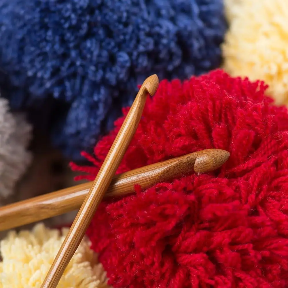 Handicraft Bamboo Wooden Crochet Hooks Small Size Long Crochet Needles Crocheting Needles Blanket Shawl
