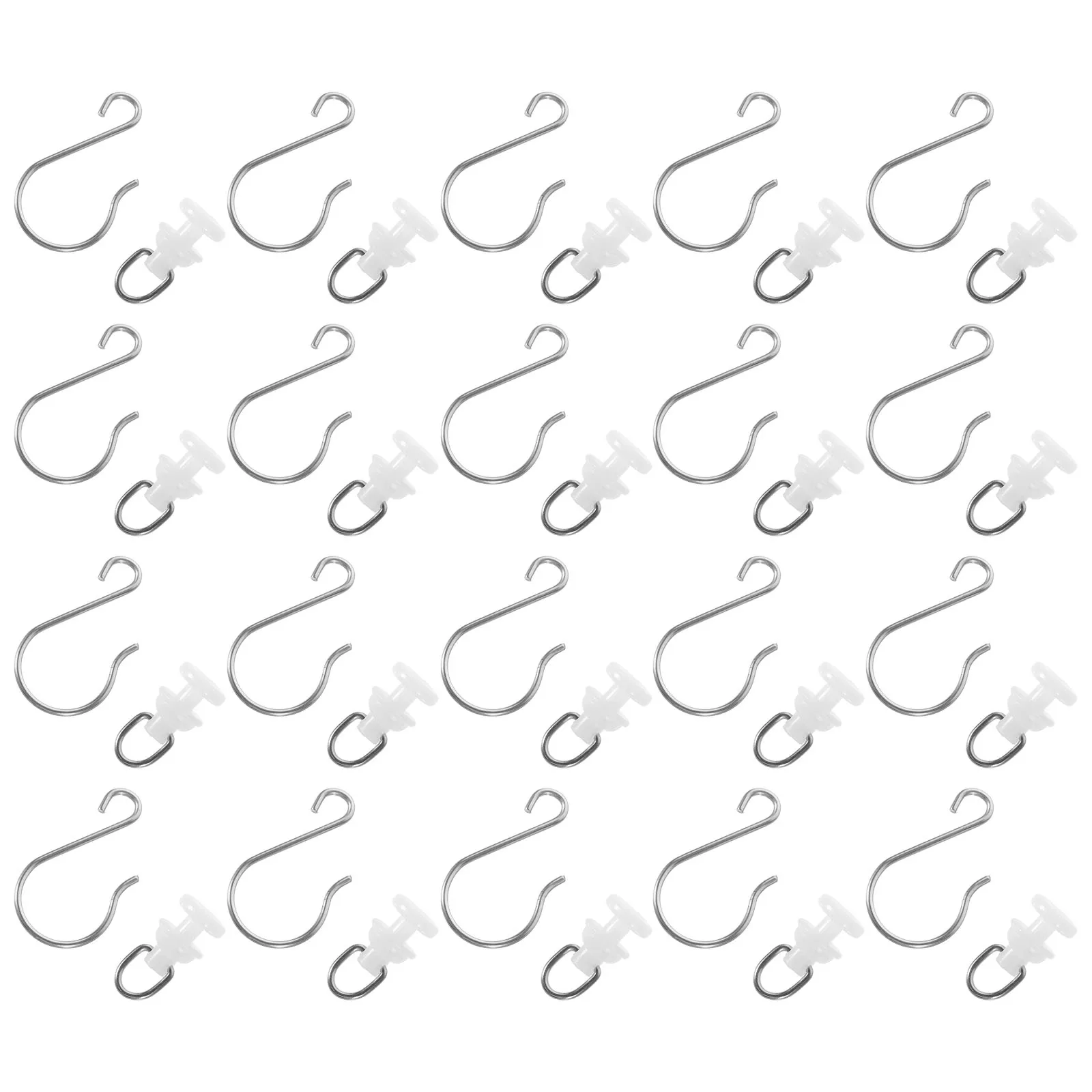 

30 set Curtain Pulley Hooks Plastic Gliders Slide Rail Stainless Steel Shower Rod Easy Replace Home Decor Accessories