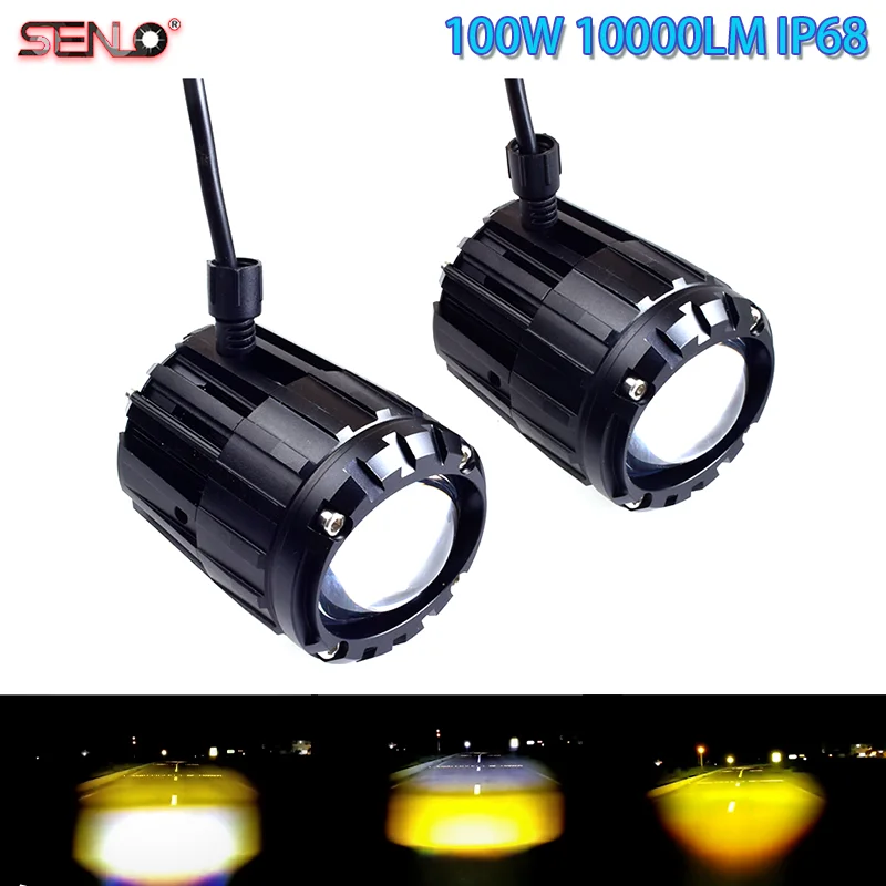 Motorcycle Spotlight Headlight LED Len Hi/Low Beam Mini Driving Spot Fog Flash Strobe Drive Lights Auxiliary Light Lighting