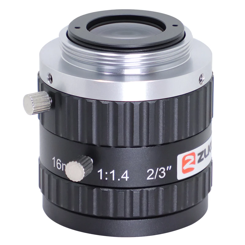 ZLKC F1.4 Obiektyw przemysłowy 16 mm Stała ostrość 2/3'' C Mount Lente 5MP FA Kamery CCTV Obiektywy o wysokim kontraście do wizji maszynowej