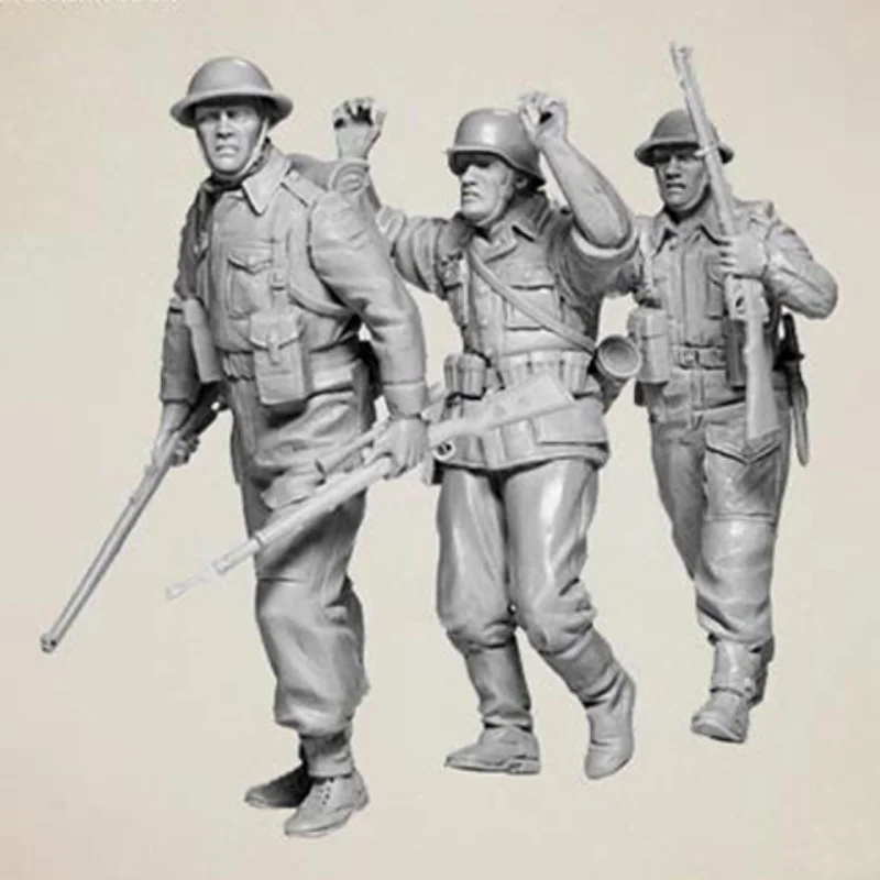 1/35  Resin Figure Model Kit II Military Figurine British Army and Captive Miniature Diorama Unassembled Unpainted DIY Toys