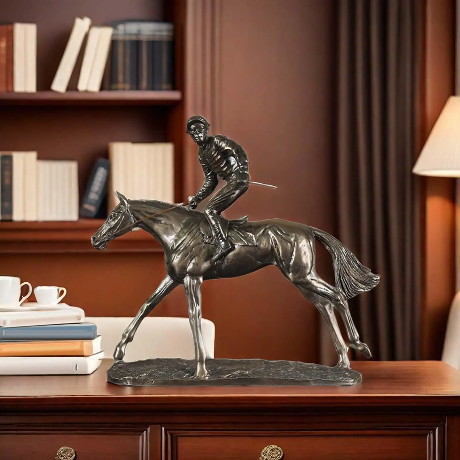 

Single Horse Racing Figurine Crafts Collection Collectible Table Centerpiece