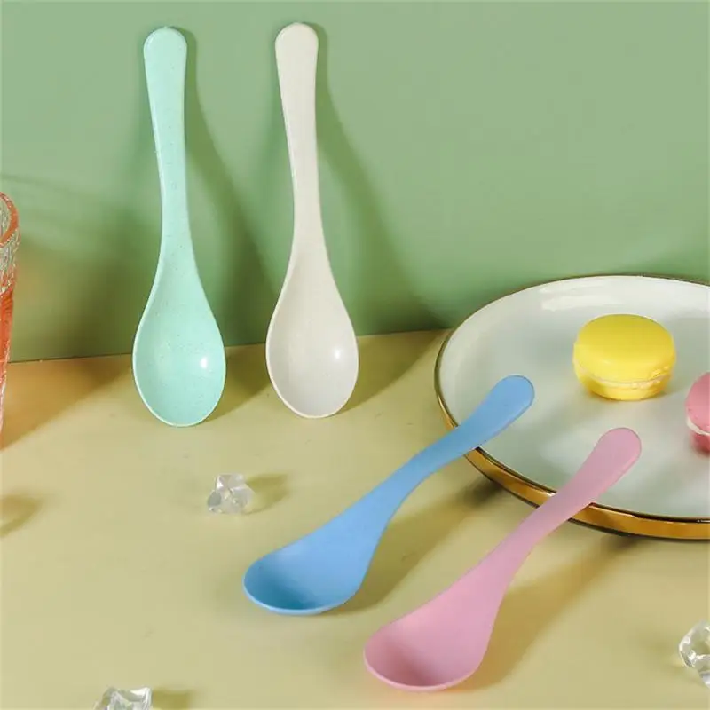 Wheat Straw Spoon Rice Cereal Child Durable 12g Kitchen Tools Childrens Spoon Wheat Straw Mini 16.5*3.9cm Mini Spoon Dessert