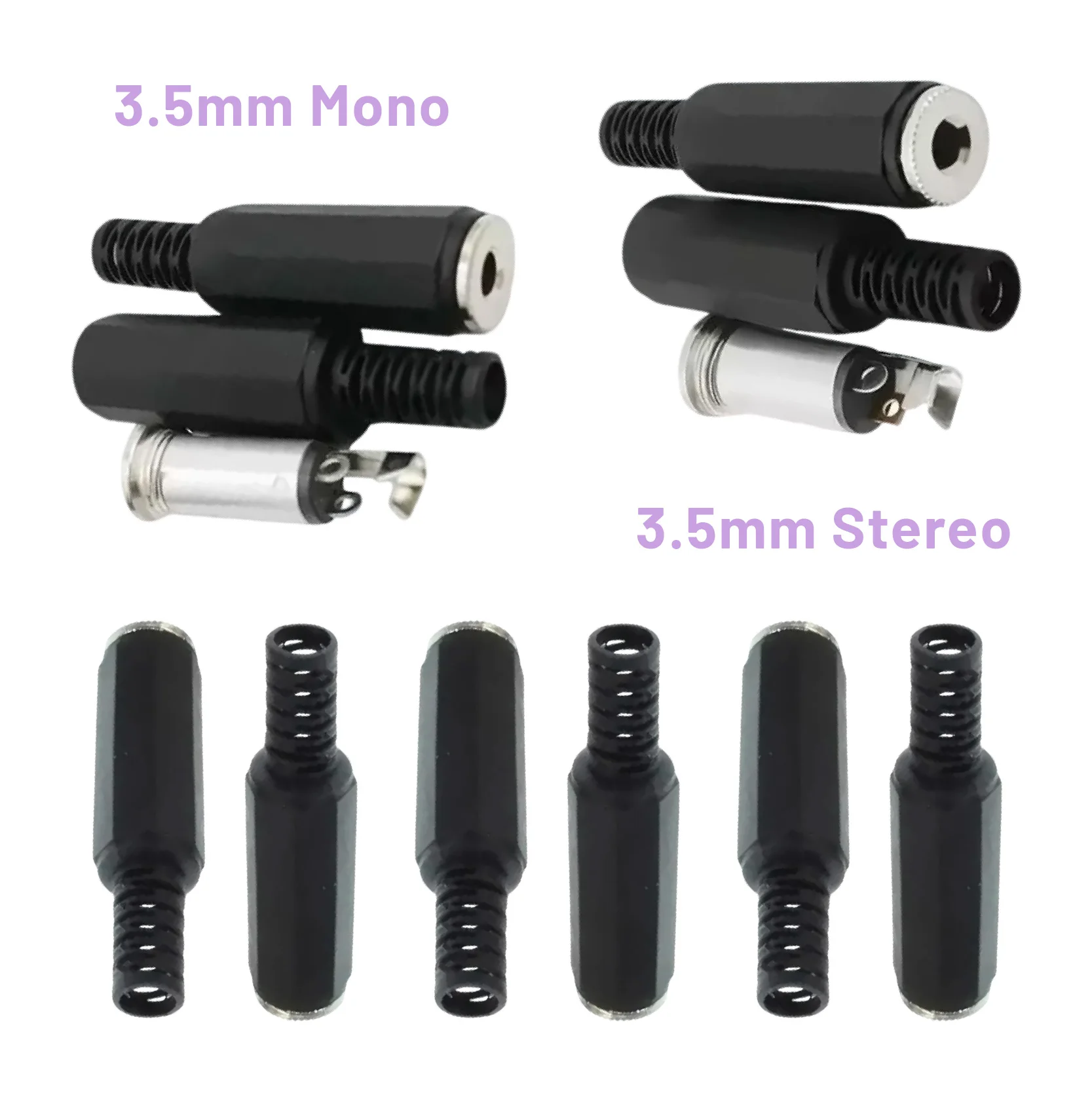 

5/20 шт. 3,5 мм аудиоразъем женский стерео моно сварочный разъем электрический адаптер черный