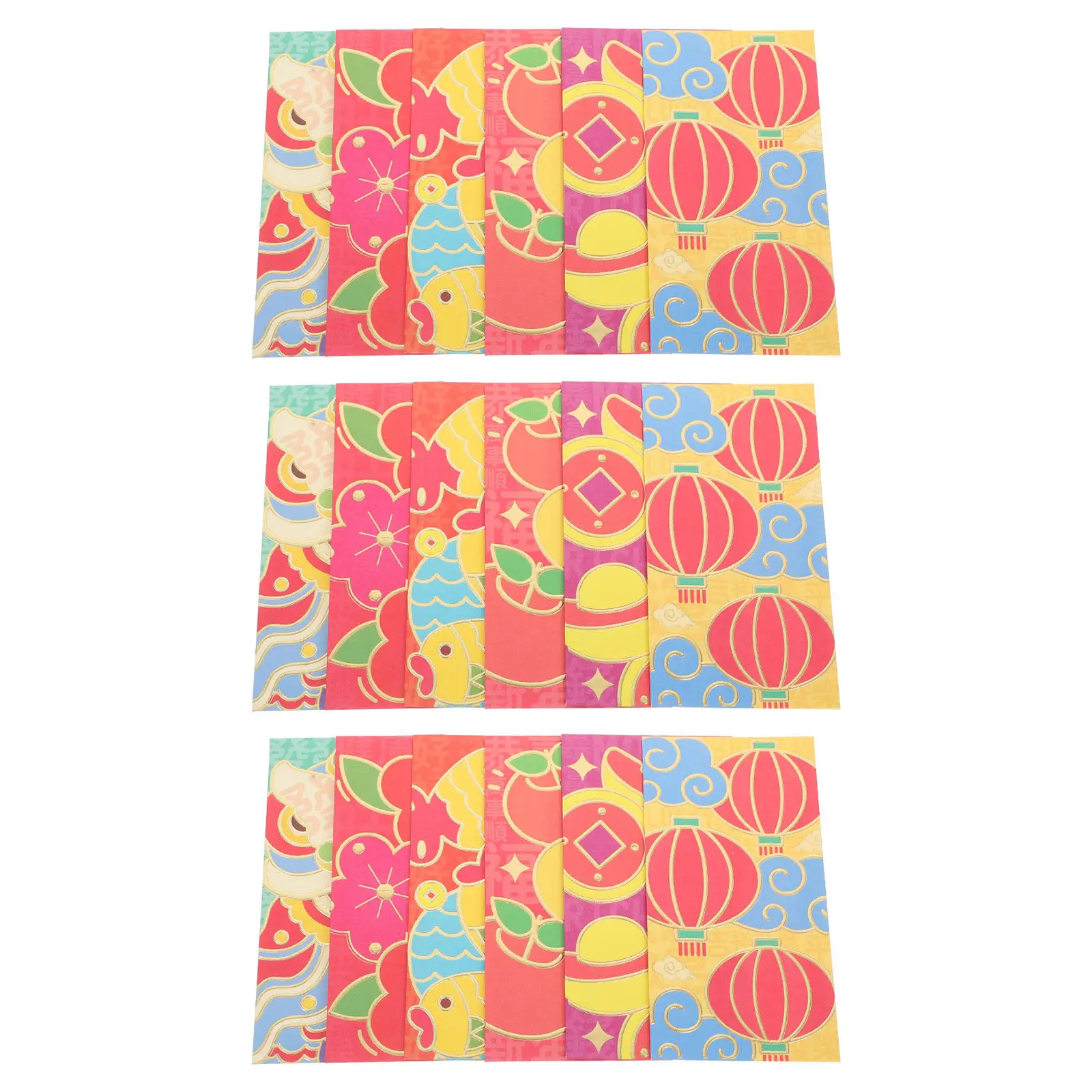 

18Pcs Cute Cartoon Red Packets Chinese New Year Money Envelopes Sturdy Holders Spring Festival Gifts for Family