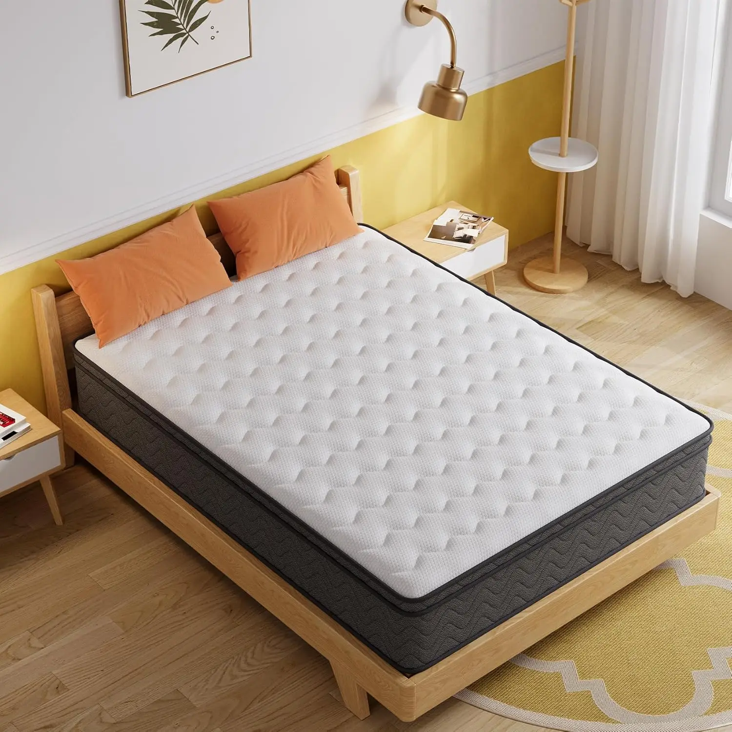 

10 Inch Innerspring Hybrid Queen Mattress in a Box, Individually Pocket Coils for Motion Isolation & Cool Sleep, for Back Pain