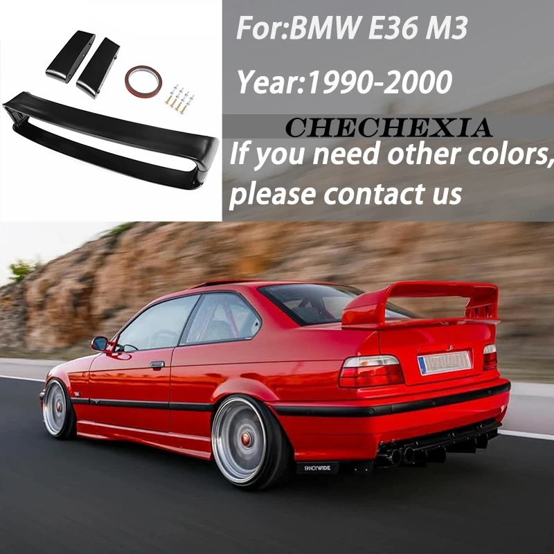 

For BMW E36 M3 Spoiler 1990-2000 BMW M3 Series Spoiler With Light ABS Plastic Materail Unpainted Spoiler For BMW E36 M3 Spoiler