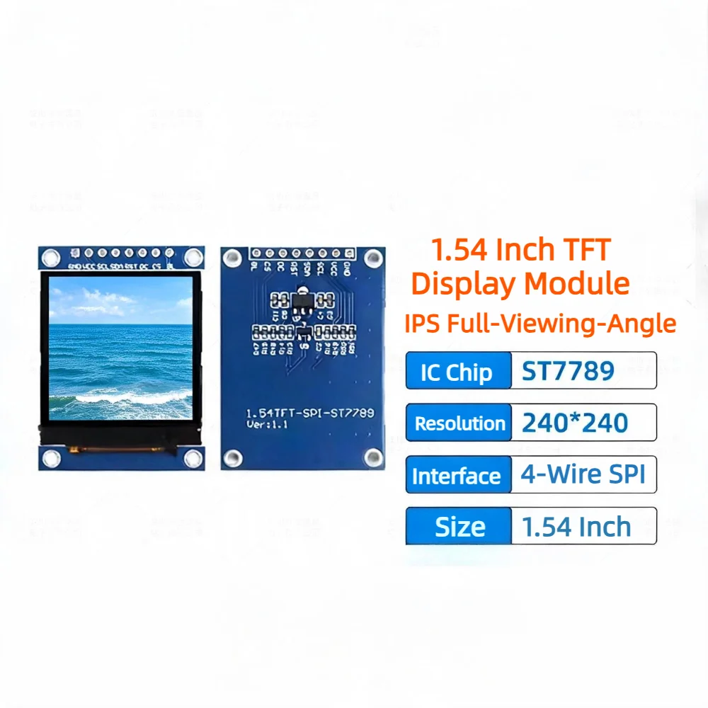 ST7789 1.54 Inch 240x240 TFT LCD Display Module SPI 65K Color Square Screen for Arduino
