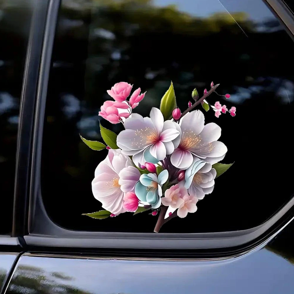 

Spring Petals Waterproof Vinyl Car Decals for Windows, Bumper, Exterior Decorative Accessories, Blocking Scratches Stickers