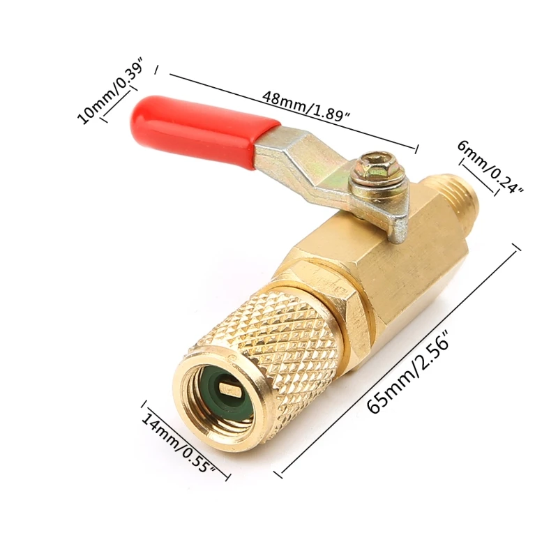 Refrigerant Valves Charging Hoses Brass Straight Ball Valves for Manifold Gauges