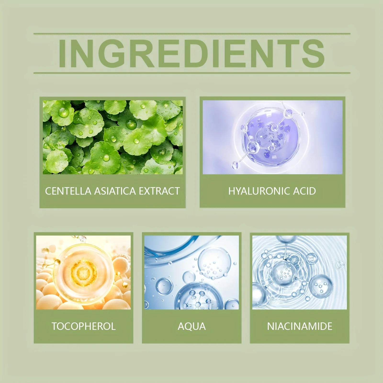 مصل كينتيللا اسياتيكا حمض الهيالورونيك نياسيناميد خالي من العطور ترطيب ثبات اشراق ترطيب جوهر الوجه #4