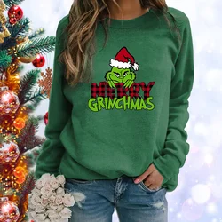 Merry Christmas Harajuku bedrukt sweatshirt Damesmode herfst- en wintersweatshirt met lange mouwen Merry Christmas Top