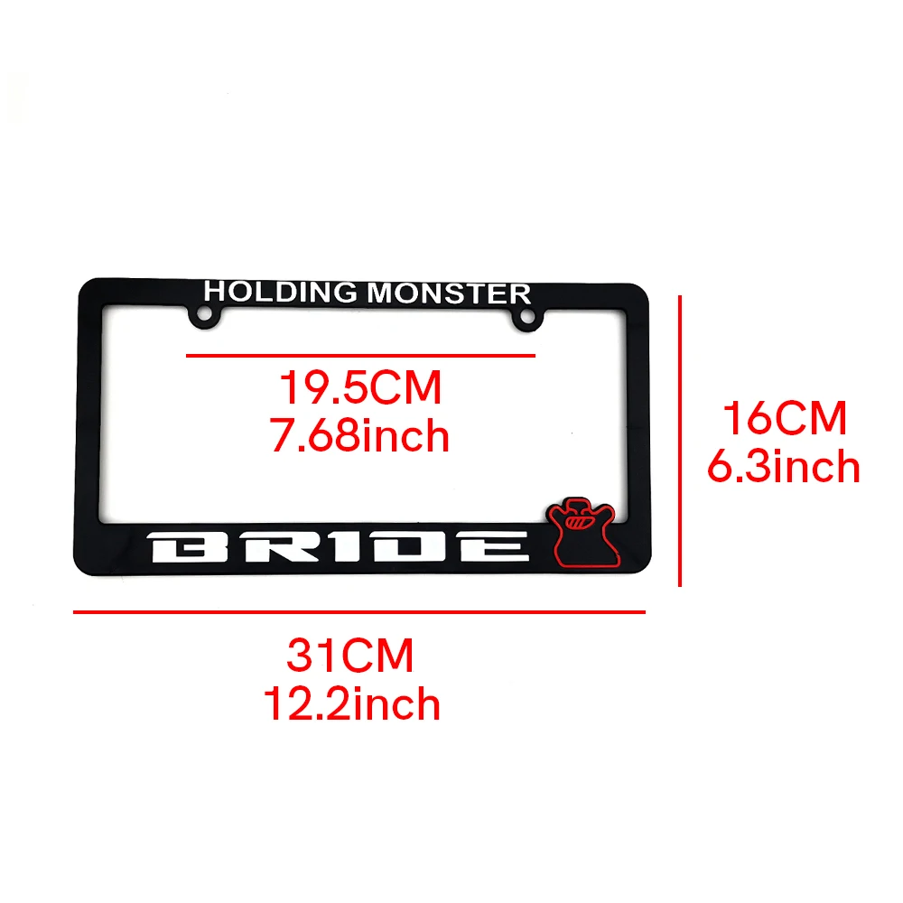 2PCS Car License Plate Frame Cover JDM Bride Skunk2 HKS ABS Number Plate Holder For USA Standard Car Accessories