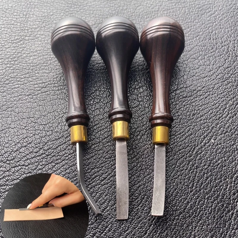 Wooden Handles High-carbon Steel Leather Products Surface Grinding Roughening File DIY Leather Crafts  Auxiliary Bonding Tool