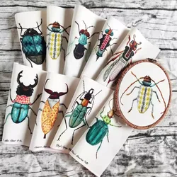 15x20cm Insect Patchwork Cotton Canvas Fabric Cartoon for DIY Sewing & Quilting Purse Book Cover Home Decoration Material