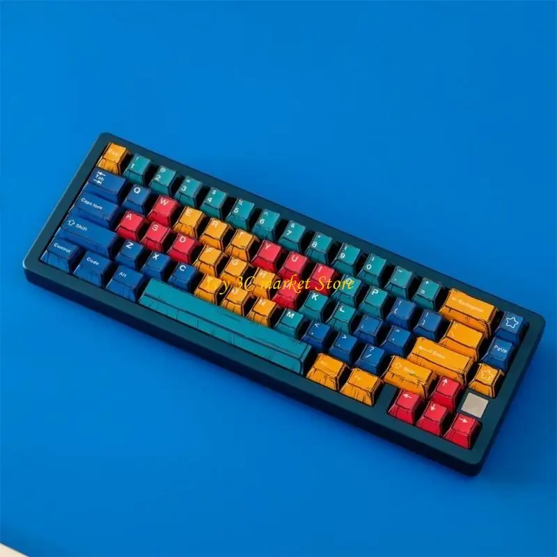 

D7YC 151Pcs PBT Palette Comics Keycap Dye Sublimations Keycaps Cover for Keyboards
