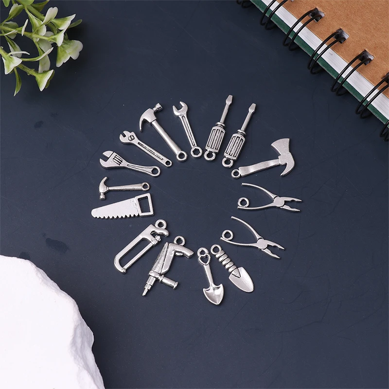 15pcs/set Dollhouse Miniature Hammer Wrench Scissors Screwdriver Repair Tools Kits Accessories Doll House Furniture Scene Decor