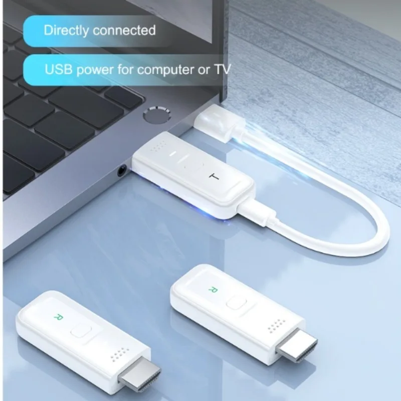 1 to 2 HDMI Wireless Transceiver: Project Video/Audio 30m from Laptop, PC, TV Box to Monitor, 2.4G/5G Robust Signal