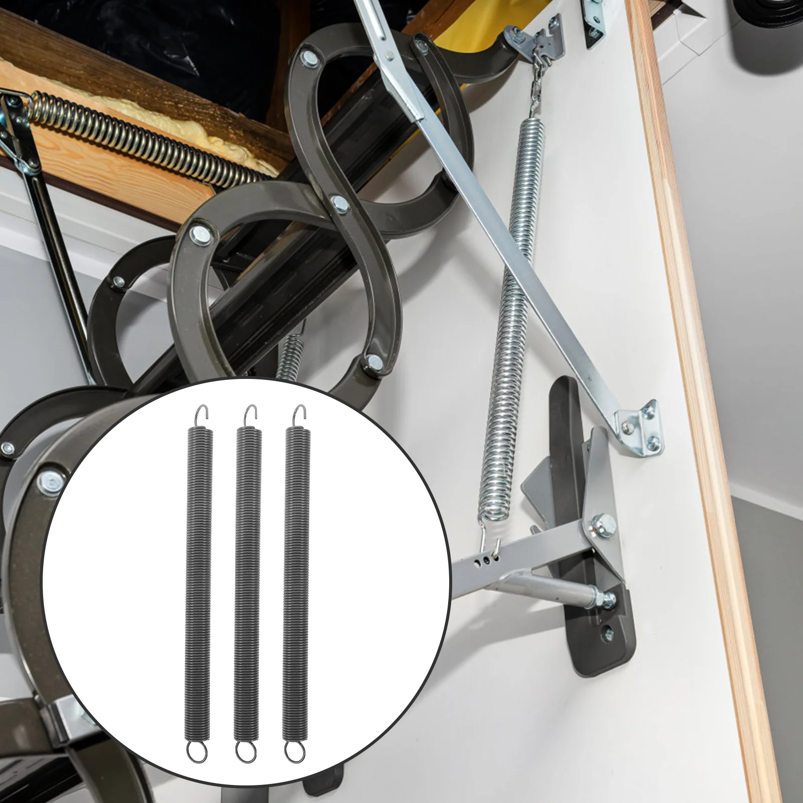 3 ชิ้น Loft บันไดฤดูใบไม้ผลิดึงสปริงสําหรับเปลี่ยน Attic Part สะดวกโลหะ Suite Mechanical อุปกรณ์ Heavy Duty