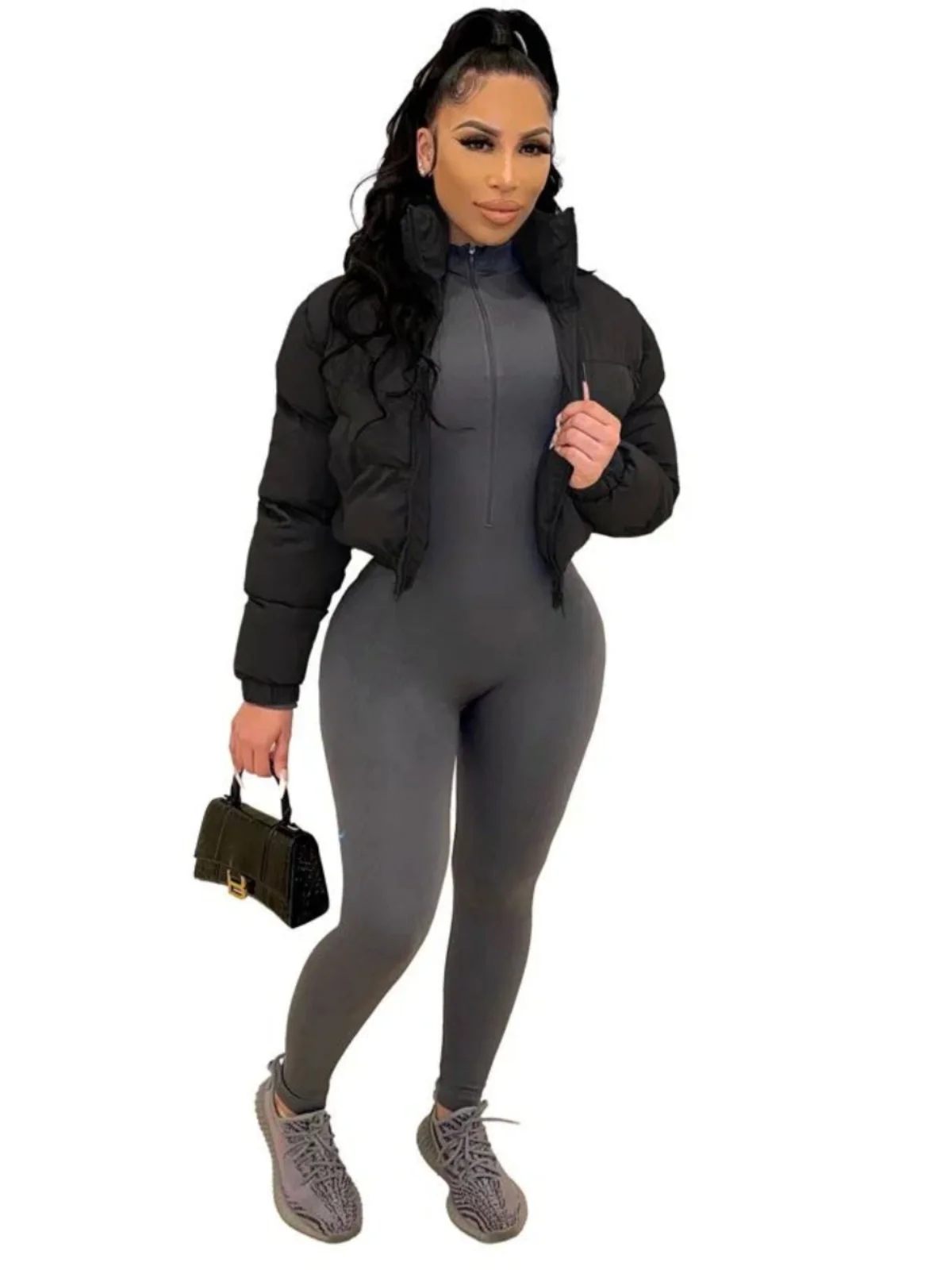 Cappotto da donna con colletto rialzato in puro colore ort Jaet Street Sle vestibilità ampia lungo Sve Ultra ort con chiusura a bottoni