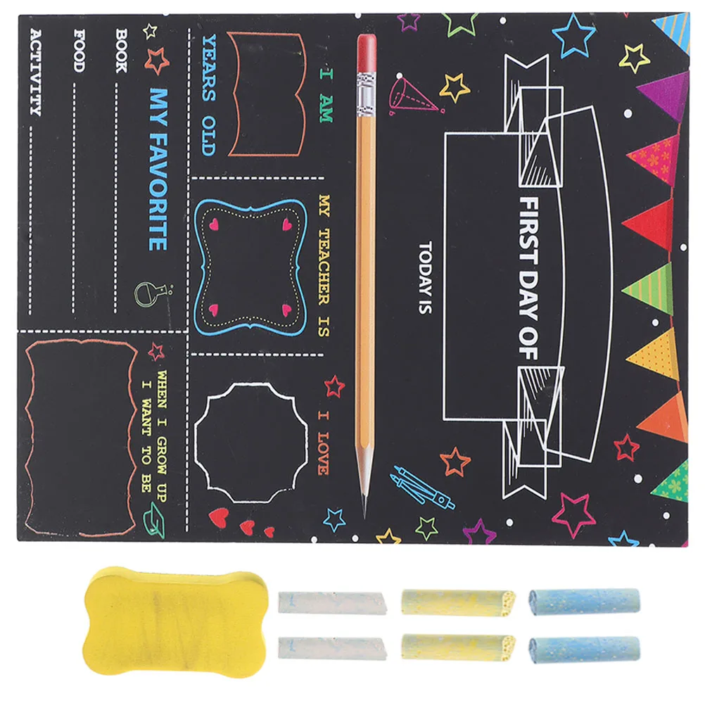 

1Set Double Side Wooden School Sign Chalkboard First Day Chalkboard Kindergarten Preschool Classroom Decoration Children Supply