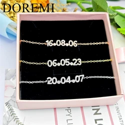 DOREMI tam kristal 6MM numarası zirkon Birthstone ile tarih bilezik İlk adı özel takı bilezik kadın kızlar hediye