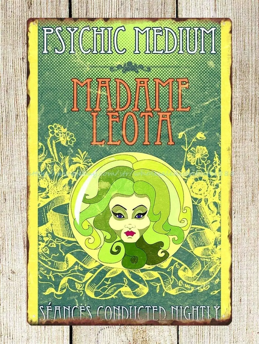 Psychic Medium Madame Leota Vintage Style Metal Sign Iron Painting for Indoor & Outdoor Home Bar Coffee Kitchen Wall Decor 8