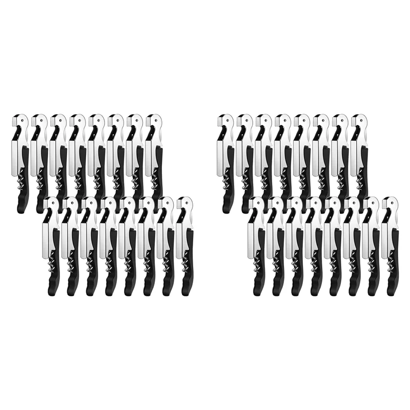 SHGO-32 Pieces Wine Keys Opener Black Travel Corkscrew Wine Opener Waiter Corkscrew Wine Opener Beer Bottle Opener