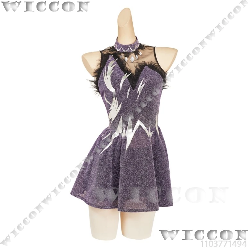 Hikaru Kamisaki Anime Medalist Cosplay Costume Purple Gym Suit Gloves Skating Dress Girl Women Halloween Roleplay Customized