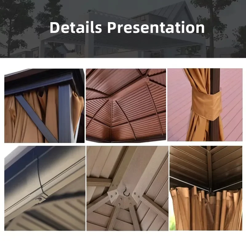 شرفة OneAlu Mobile Garden مع مظلة قابلة للسحب - شرفة فناء من الألومنيوم، هيكل حديقة مظلة خارجية محمية من الأشعة فوق البنفسجية #6