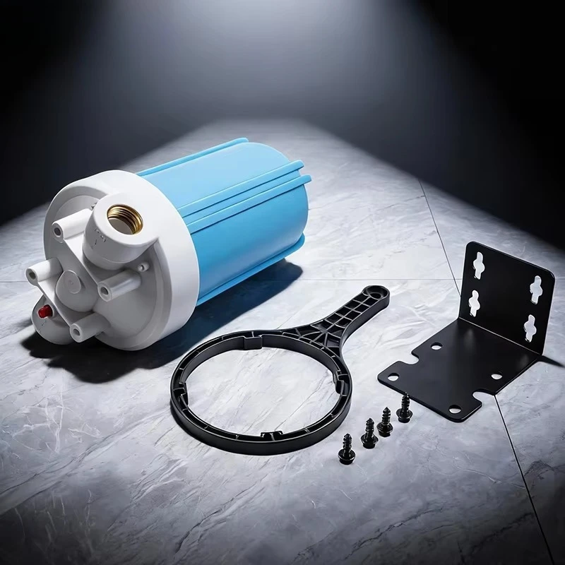Large Blue Water Filter Housing 1 inch NPT Brass Connector 10-20 inch High Flow Whole House Pre-Filtration System