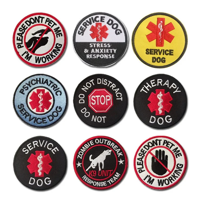 Don't Pet Me Embroidery Badge K9 Pet Service Dog Rescue Vest Spatch Clothing Hook and Loop Dog Sticker Therapy Backpack Stickers