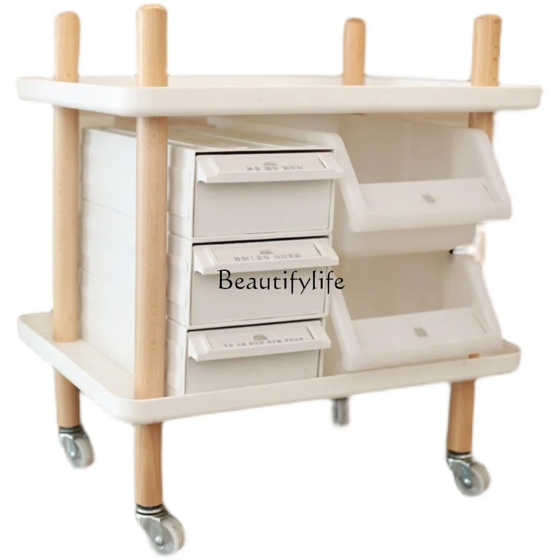 Universal Wheel Manicure Implement Trolley Storage Organizer Drawer Rack