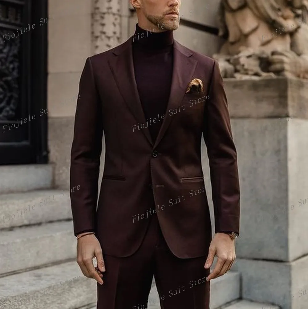 

New Male Business Prom Wedding Party Formal Occasion Tuxedos Groom Groomsman Men Suit 2 Piece Set Jacket And Pants