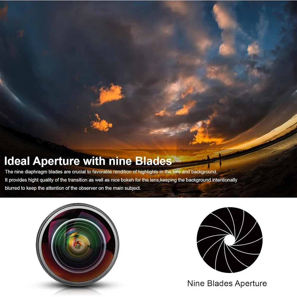 Meike 8mm f3.5 Ultra Wide Angle APS-C Fisheye Lens for Nikon F Mount D850 D750 D780 D610 D3200 D3300 D3400 D3500 D5500 D5600