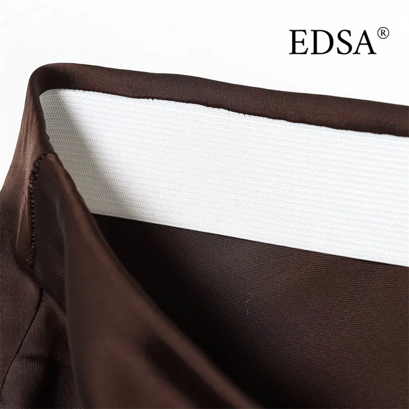 EDSA Damen-Midirock mit asymmetrischer Spitze, Nahtverschluss, hohe Taille, Frühling und Sommer, lässige Urlaubsröcke ﻿ Frauen