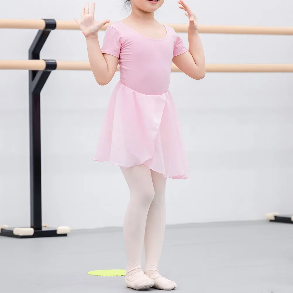 

Fanceey балетная юбка с короткими рукавами, балетные колготки для девочек, детская нейлоновая танцевальная одежда, одежда для тренировок, шифоновая юбка, одежда