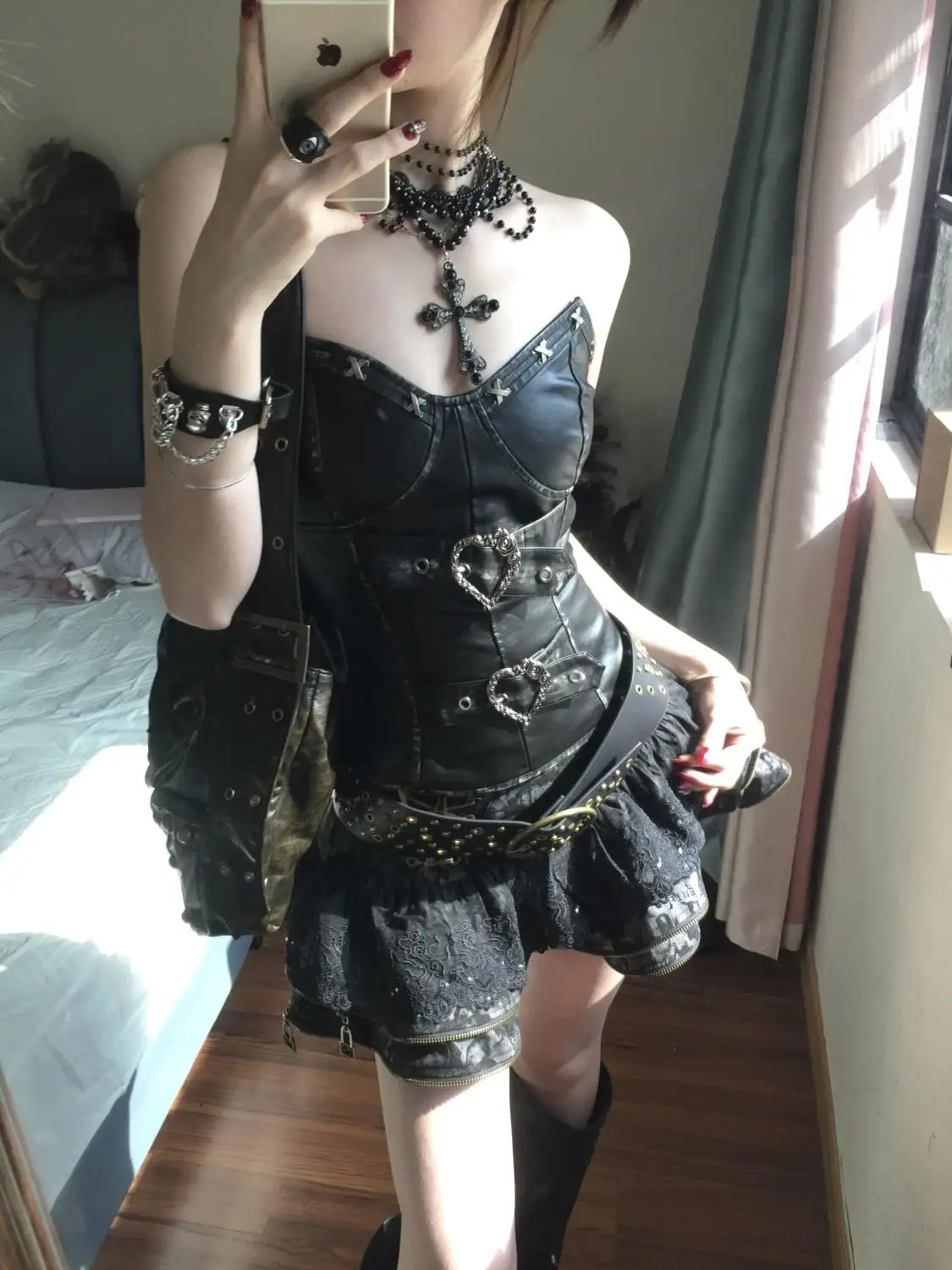 2000s Aesthetic Elegant Gothic 2 Piece Sets Women Hot Girl Y2k Vintage Slim Tops + Pocket Design Mini Skirt Female Chic Outfits