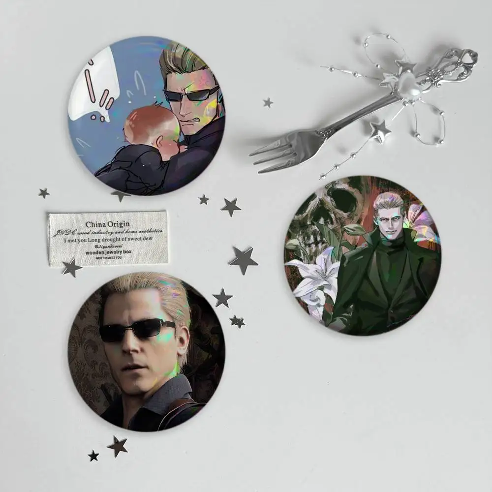 Albert Wesker Brooches Cartoon Badge Pins Backpack Hat Accessories Friend Gift