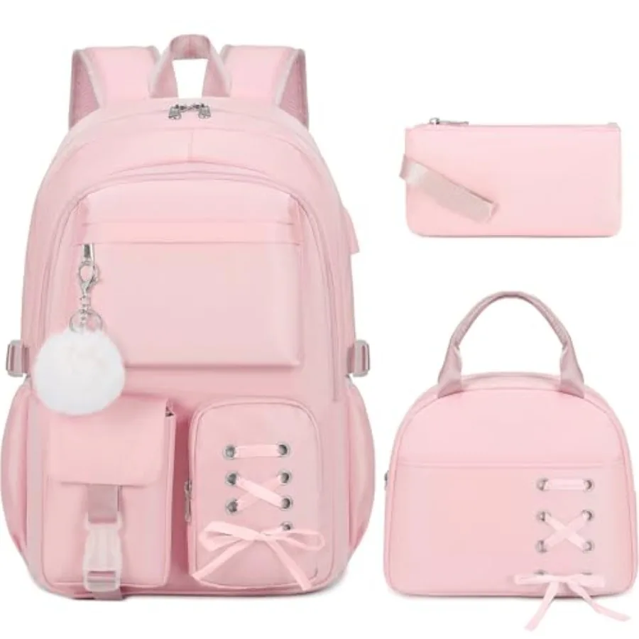 

Backpacks for Girls, Girls Backpack with Lunch Box and Pencil Pouch for Teens Girl Elementary Middle High School College Studen