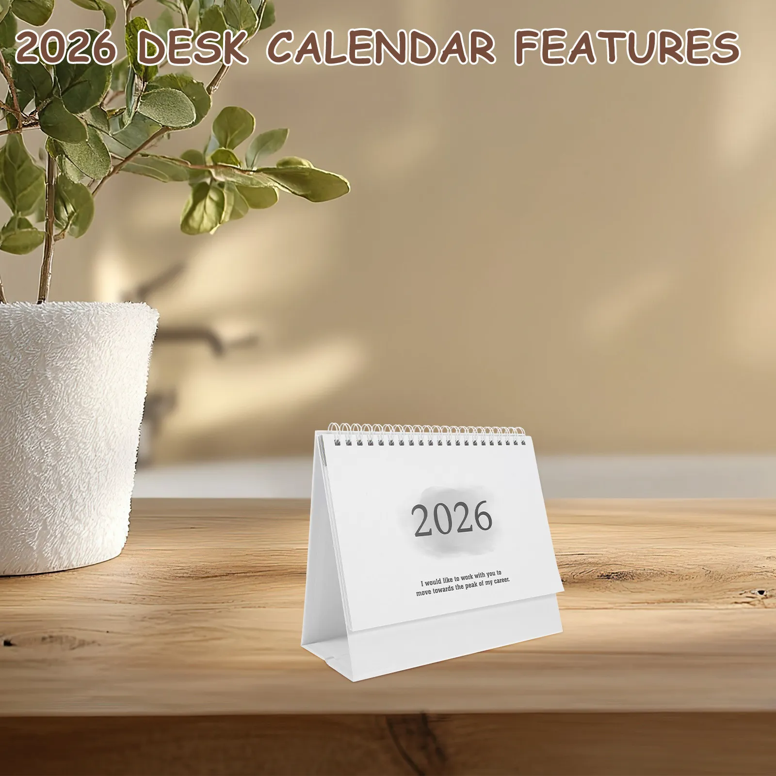 

Small Mini 2026 Desk Calendar Flip Standing Style July 2025 to Dec 2026 Daily Planner Organizer Office Home Table Grey